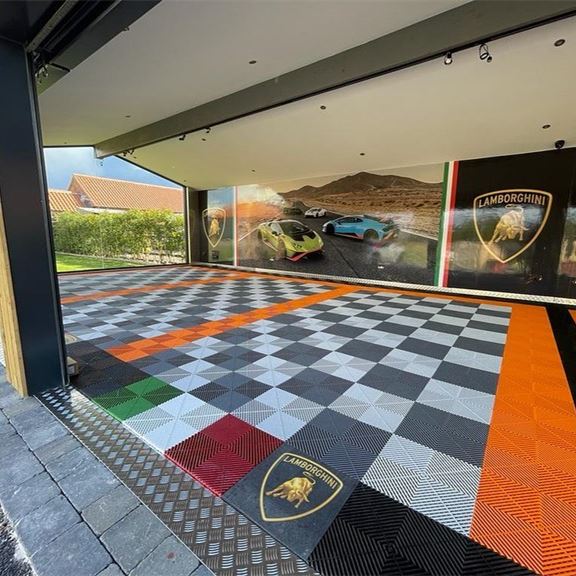 Gray Pvc Garage Flooring Tile